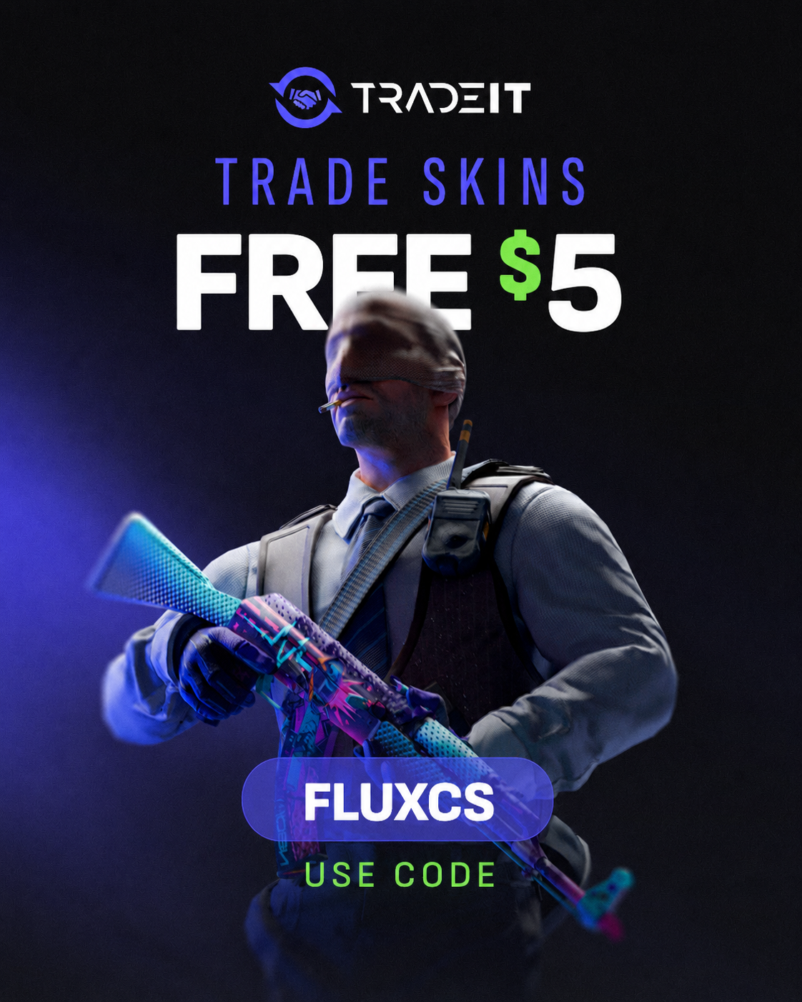 TradeIt.gg — Trade Skins, Free $5, code FLUXCS